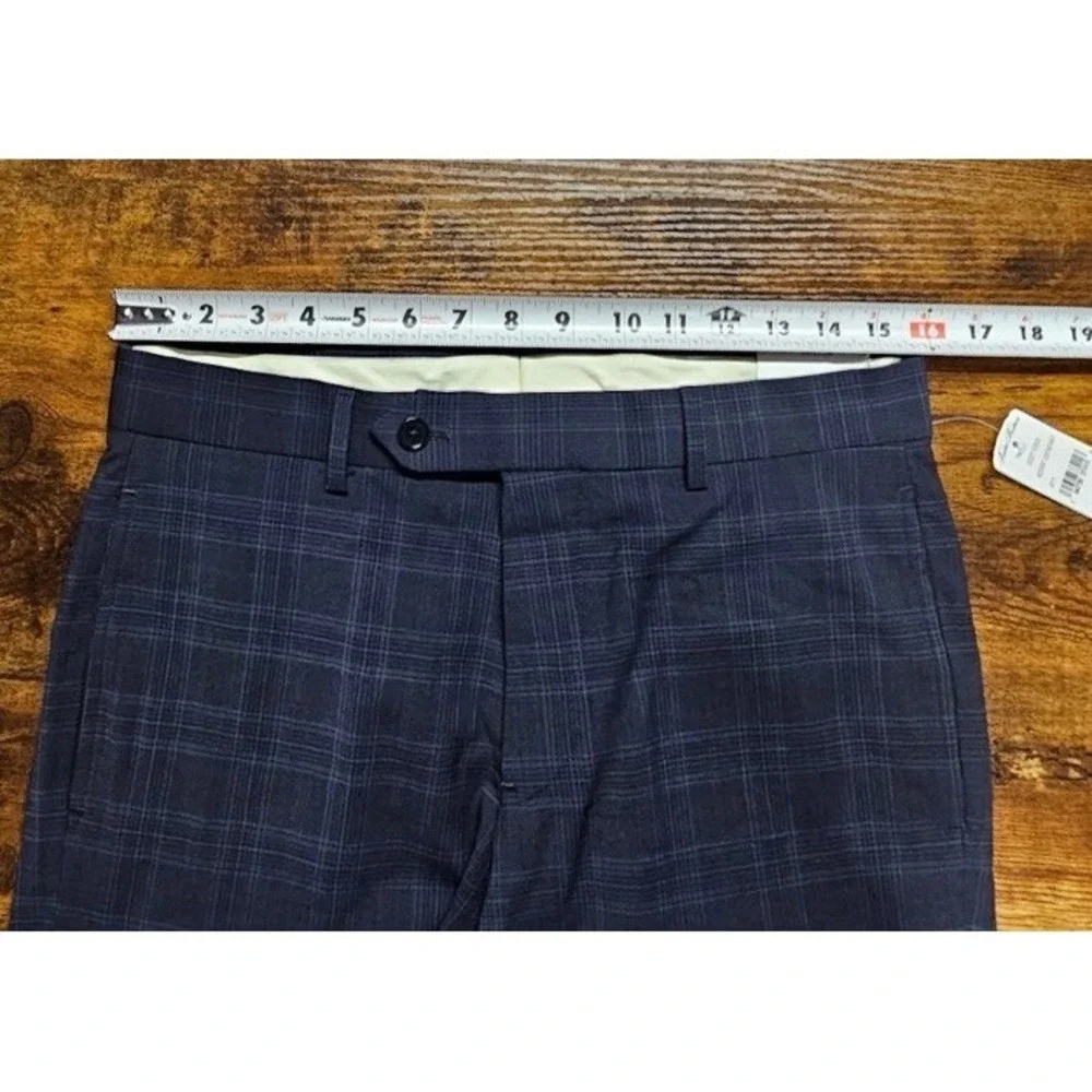 Brooks Brothers Regent Fit Dress Pants Wool Blend Blue Plaid Flat Mens 32x32 NWT